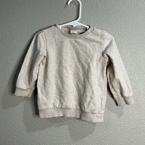 H&M Light Gray Basic Crewneck Sweatshirt Snap Neck Infant Size 18 Months